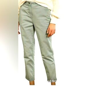 Boden Trousers Pale Green Straight Leg Chino Stretch Cotton Women’s 2P Cropped